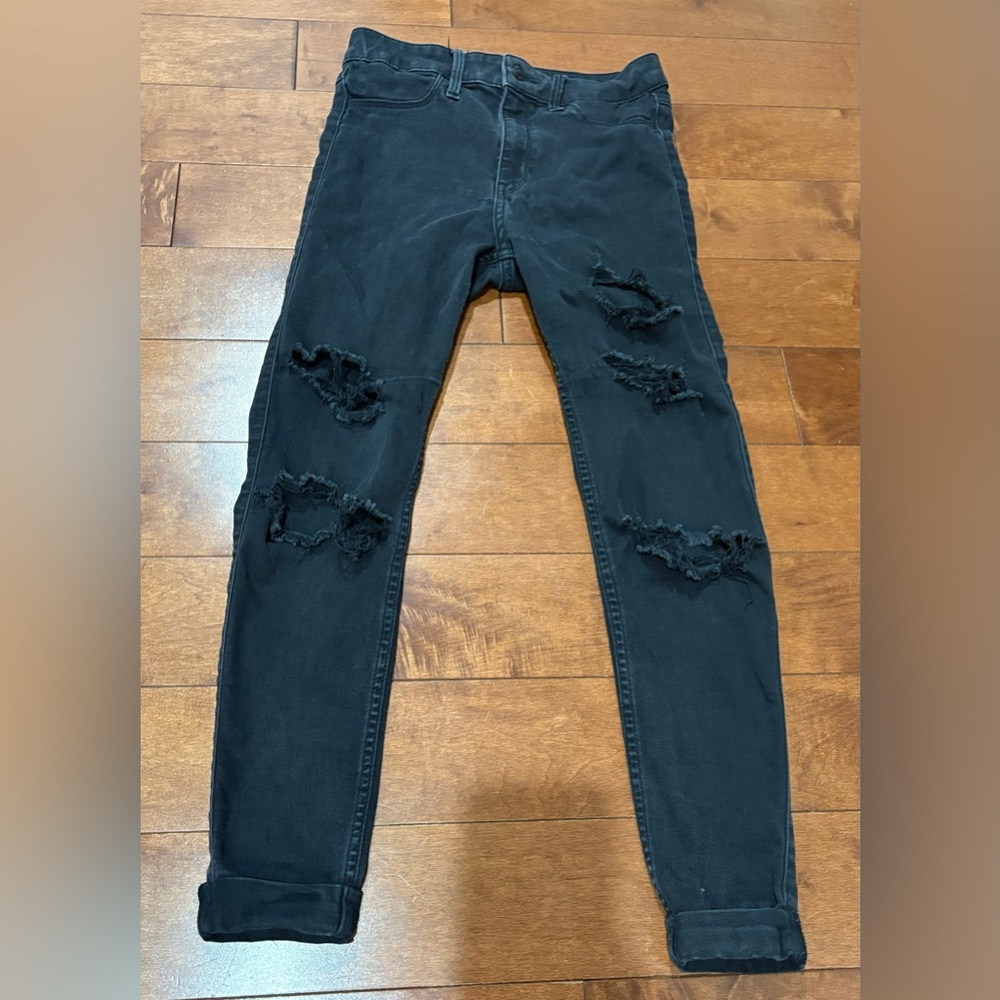 Hollister high-rise crop jean legging w26 L26 black